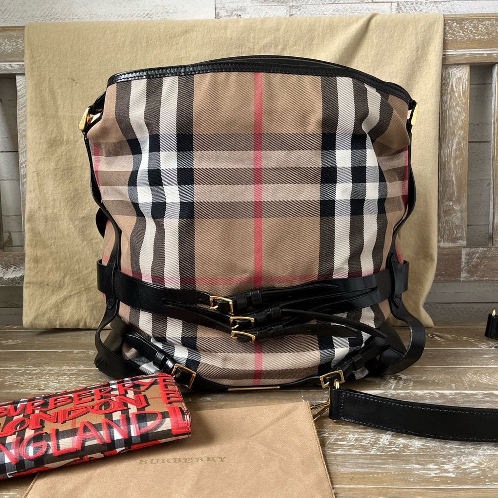 Burberry Gosford Bridle House Check Hobo with Burberry Graffiti Wallet!